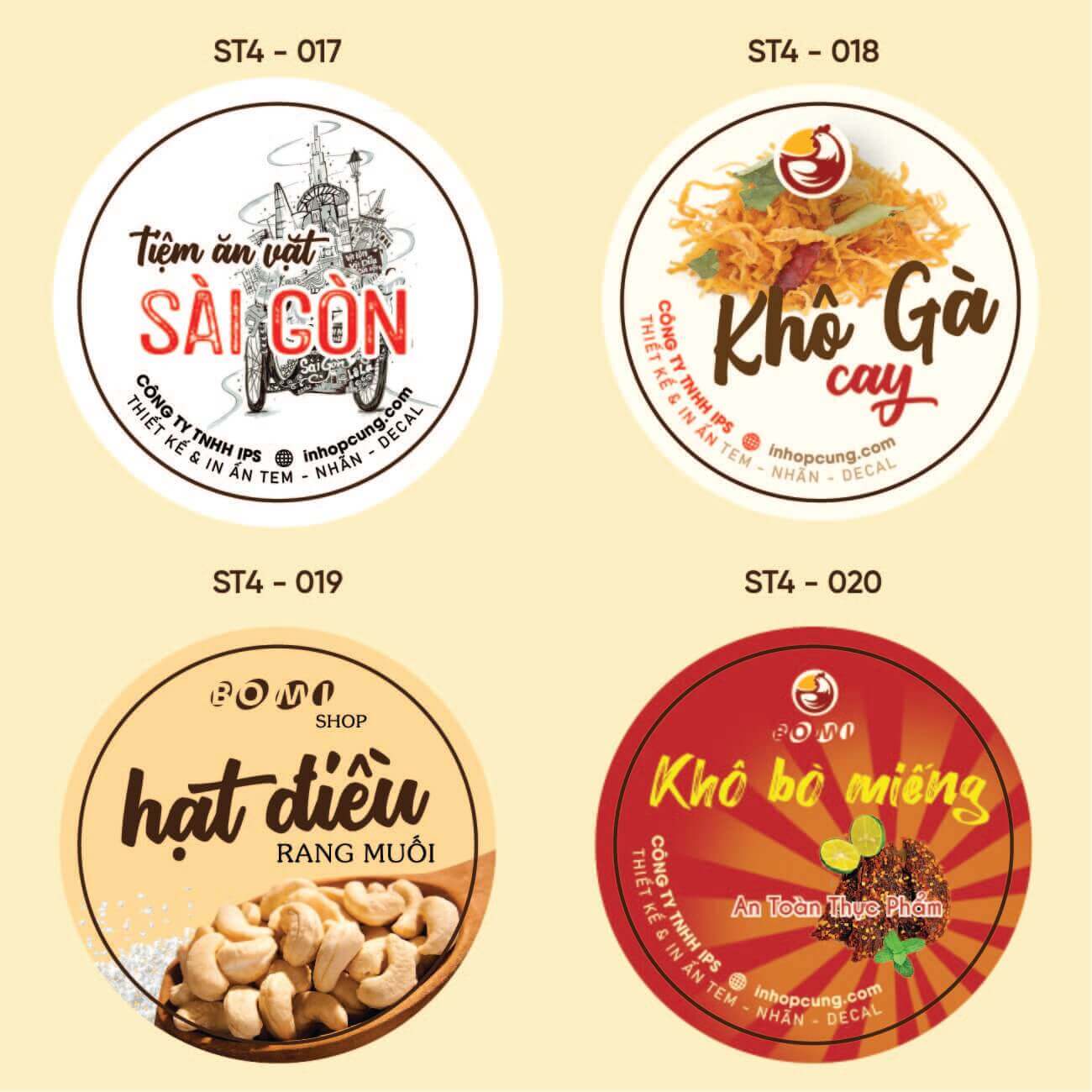 MẪU STICKER - Túi giấy, thẻ cào, hộp giấy