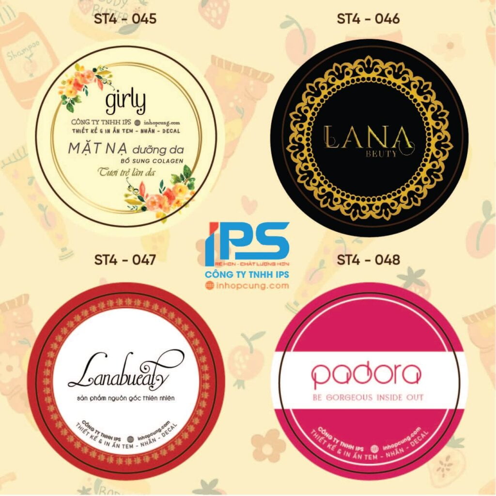 MẪU STICKER - Túi giấy, thẻ cào, hộp giấy